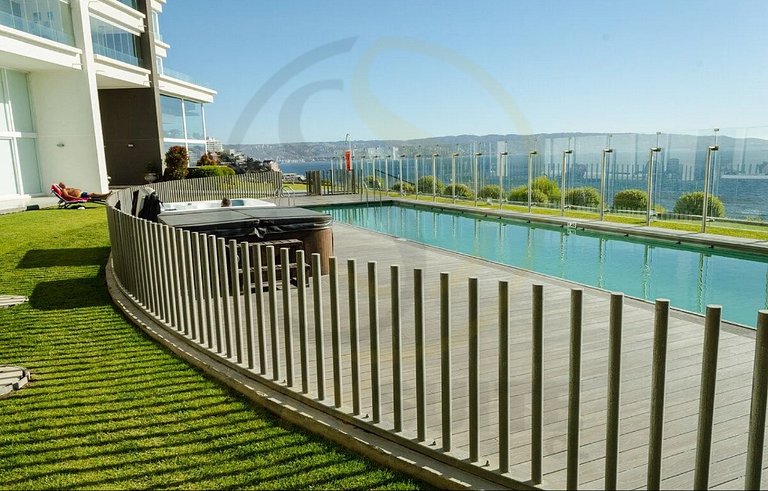 Lindo apartamento com vista para o mar em Reñaca